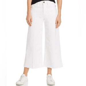 Le Vintage Raw-Edge Cropped Wide-Leg Jeans in Blanc
 size 27